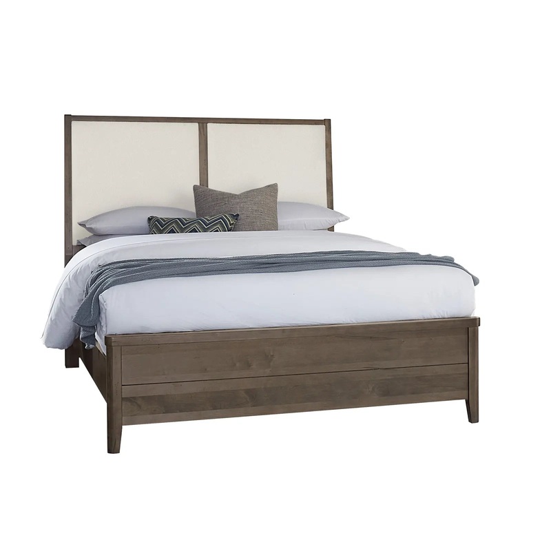 Woodbridge – King Upholstered Bed With White Fabric – Dark Cashmere