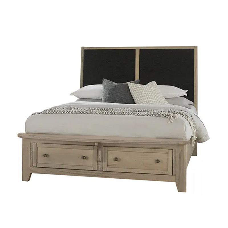 Woodbridge – Queen Storage Upholstered Bed With Black Fabric – Shadow Grey