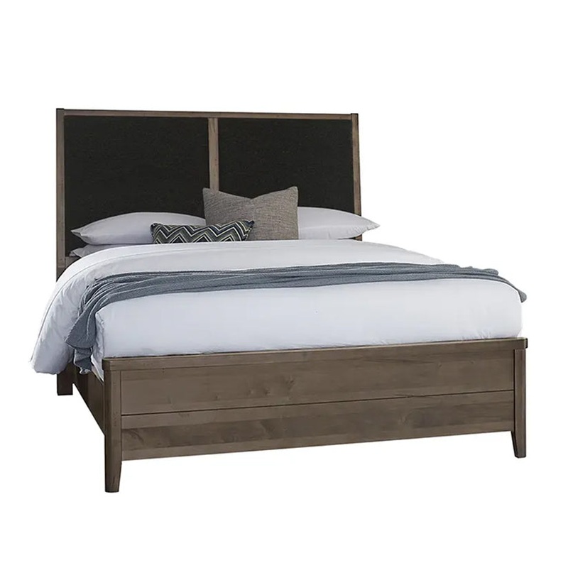 Woodbridge – Queen Upholstered Bed With Black Fabric – Dark Cashmere