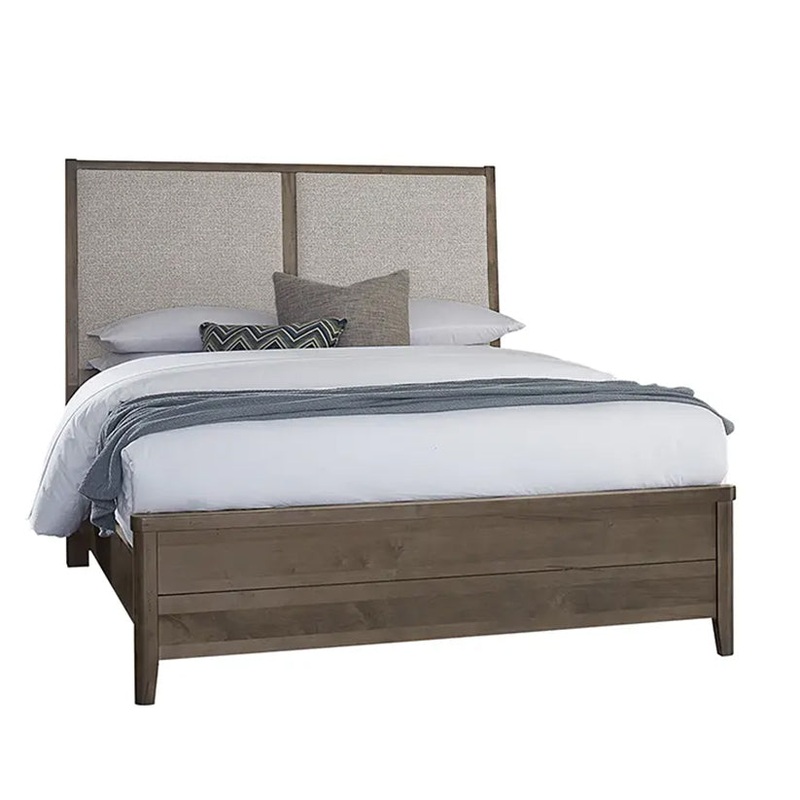 Woodbridge – Queen Upholstered Bed With Grey Fabric – Dark Cashmere