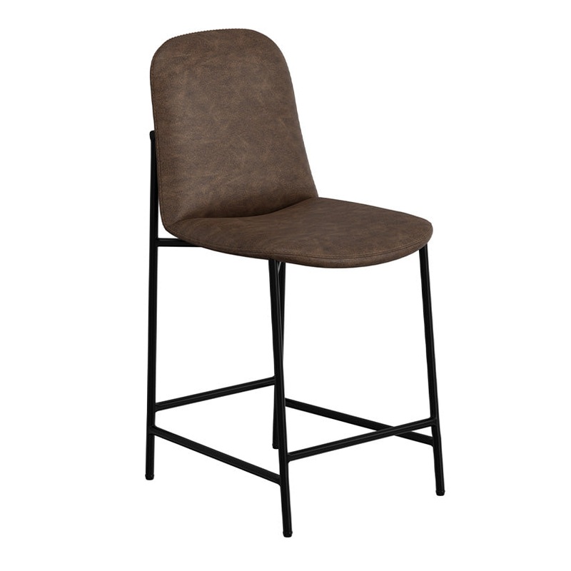 America – 24″ Upholstered Barstool – Chocolate Brown
