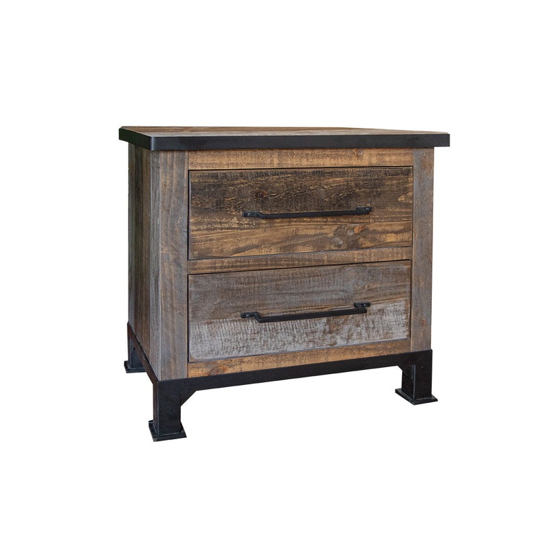 Antique Gray – Nightstand – Gray / Brown