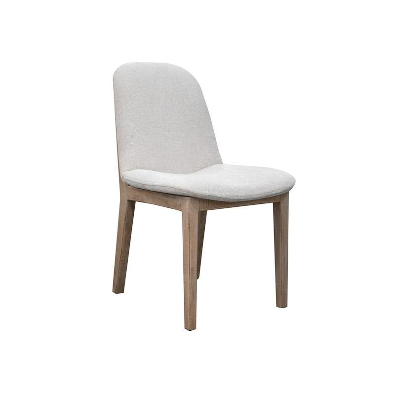 Sahara – Chair With Wooden Base – Light Cream