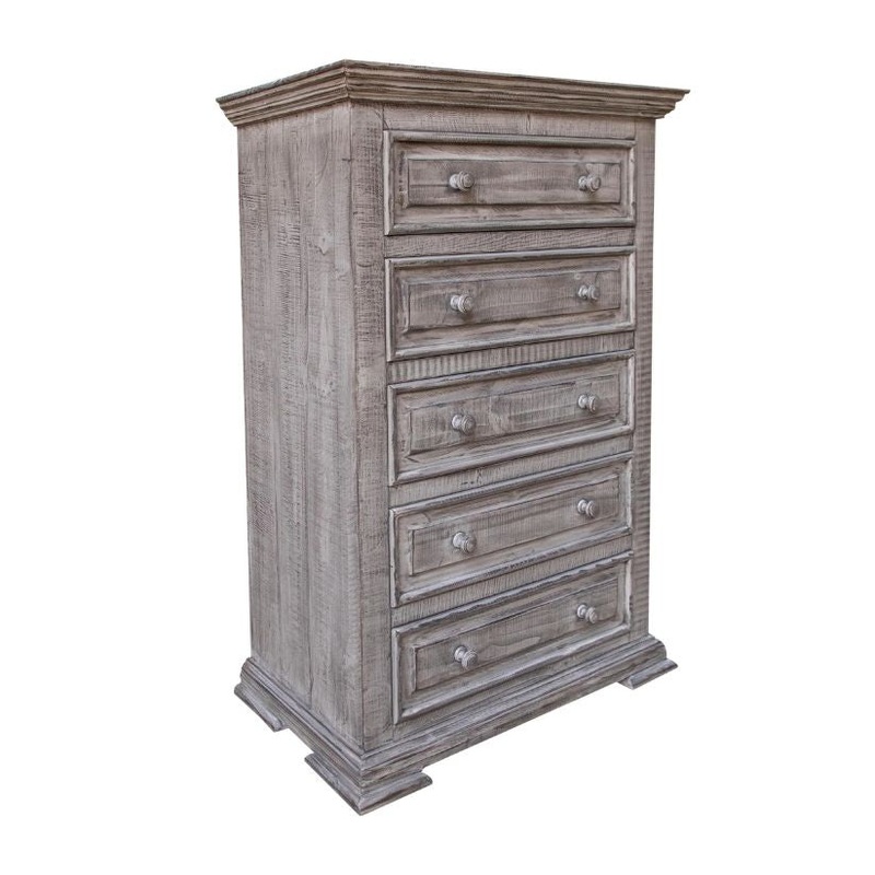 Terra Gray – Chest With 5 Drawers – Distressed Gray