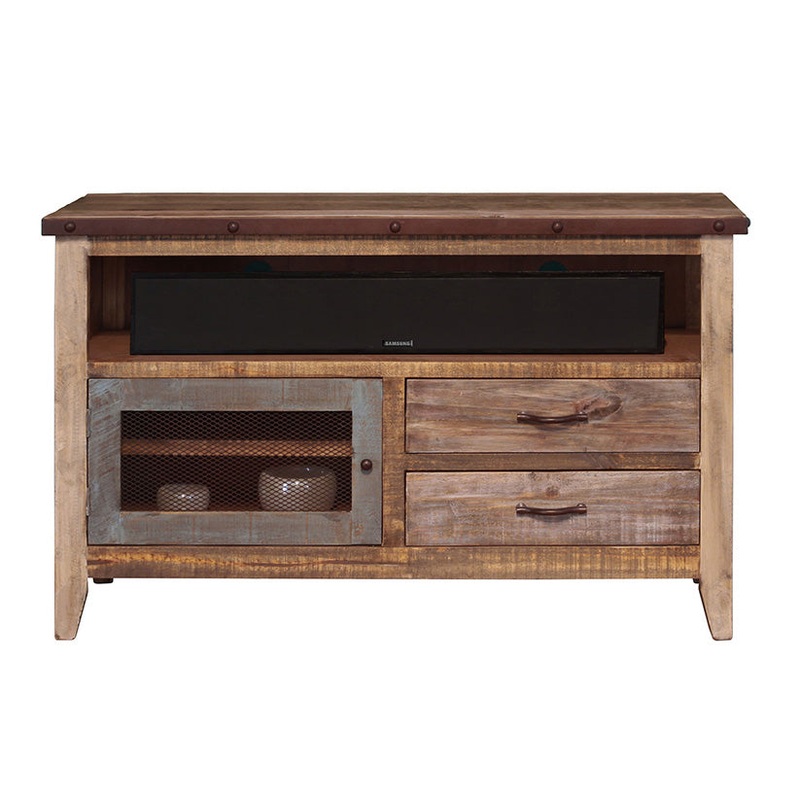 Antique – 52″ TV Stand With 2 Drawers – Multicolor