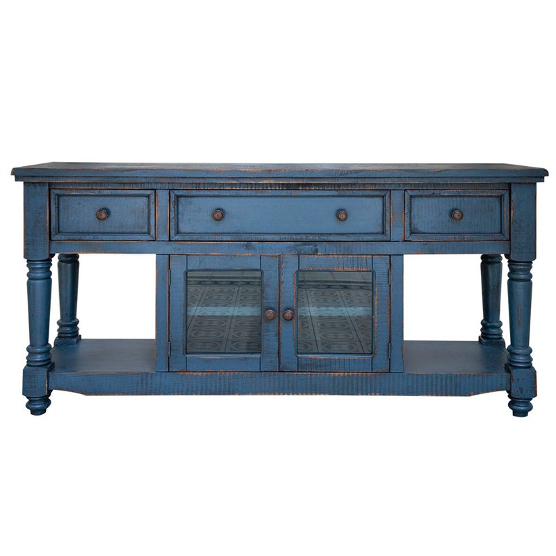 Aruba – TV Stand / Console -With 3 Drawers And 2 Doors – Dark Blue