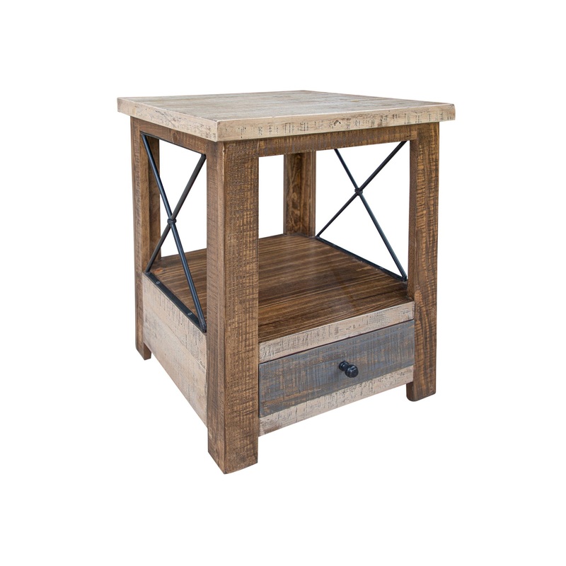 Andaluz – End Table – Brown / Light Brown Antiqued