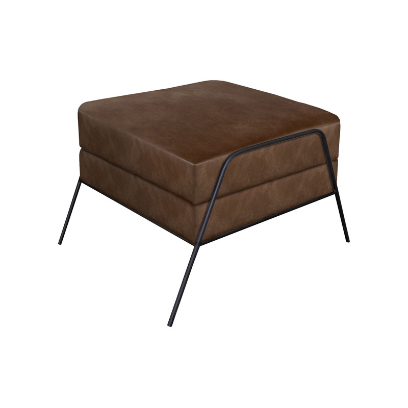 Tyne – Square Comfort Ottoman – Chocolate Brown