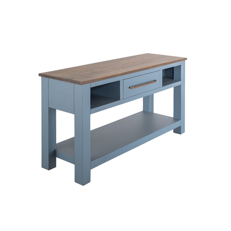 Alban – Sofa Table – Blue / Brown