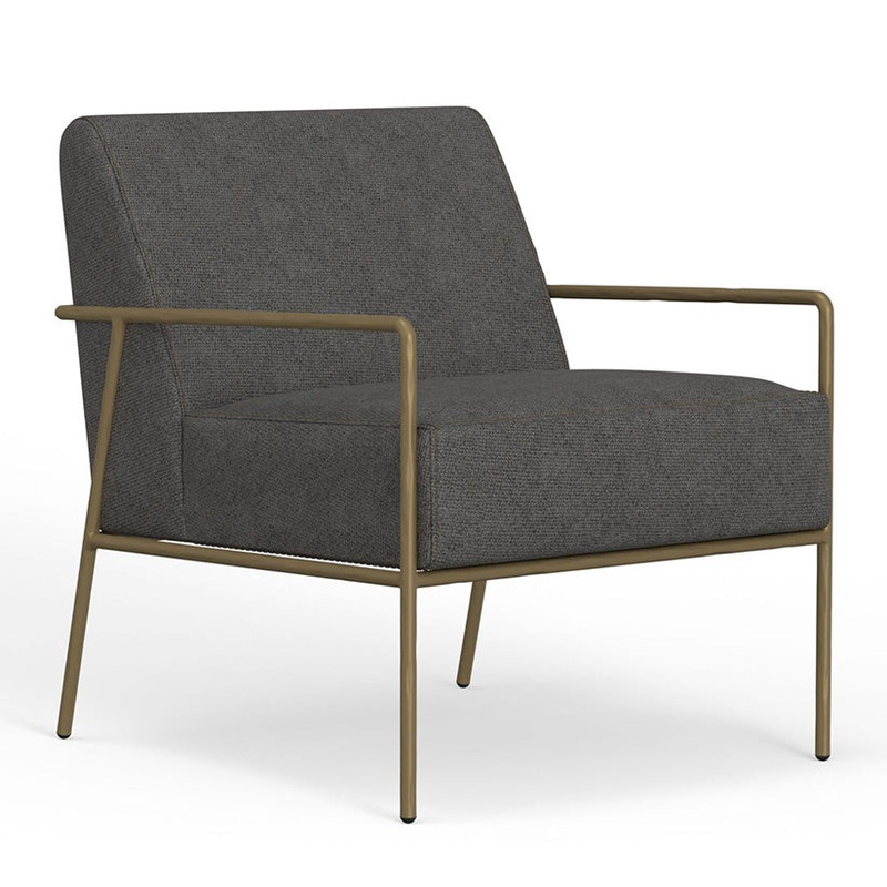 Aragon – Armchair – Gray / Gold