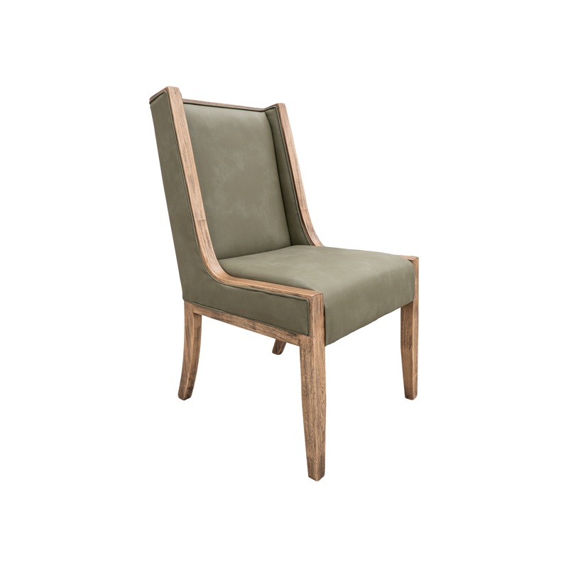 Balam – Upholstered Chair (Set of 2) – Brown / Green