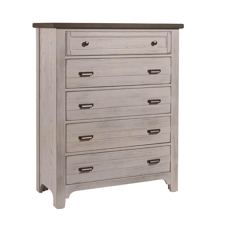 Bungalow – 5-Drawer Chest – Dover Grey Two Tone