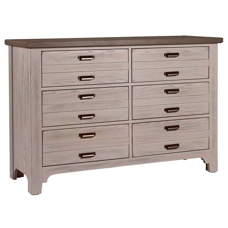 Bungalow – 6-Drawer Double Dresser – Dover Grey Two Tone