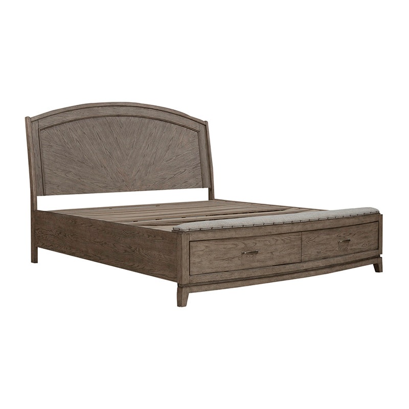 Avalon – King Panel Storage Bed – Burnished Beige
