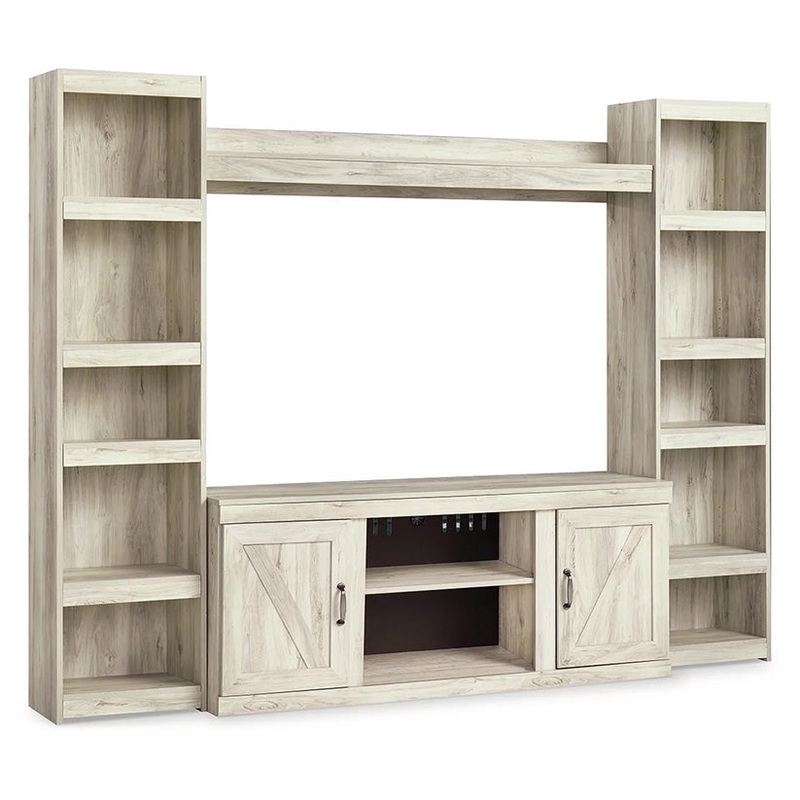 Bellaby – Whitewash – 4-Piece Entertainment Center