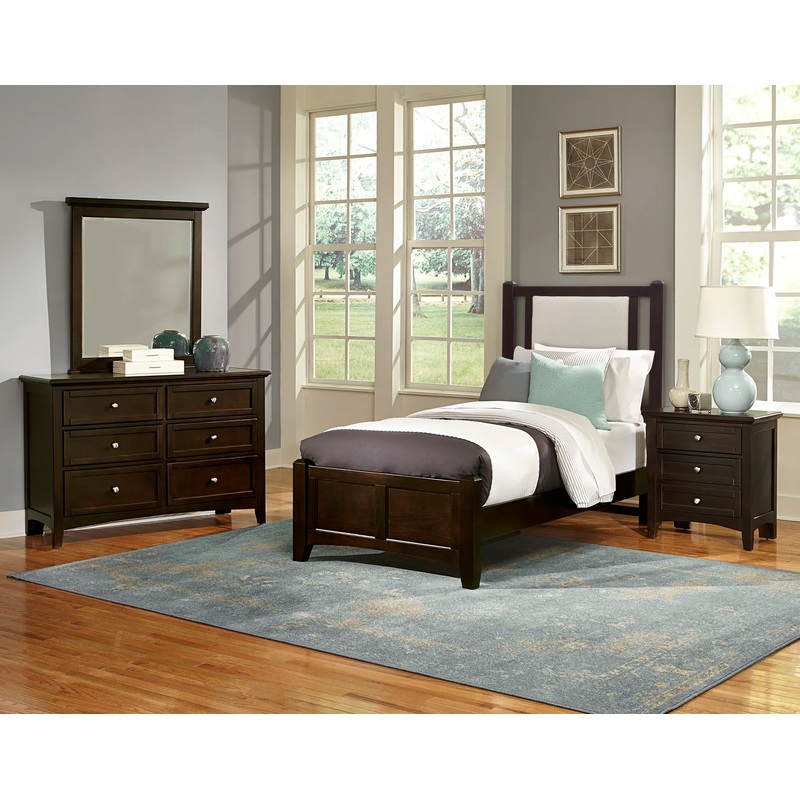 Bonanza – Twin Linen Upholstered Bed With Mansion Footboard – Merlot