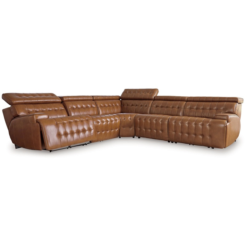 Temmpton – Chocolate – 5-Piece Power Reclining Sectional