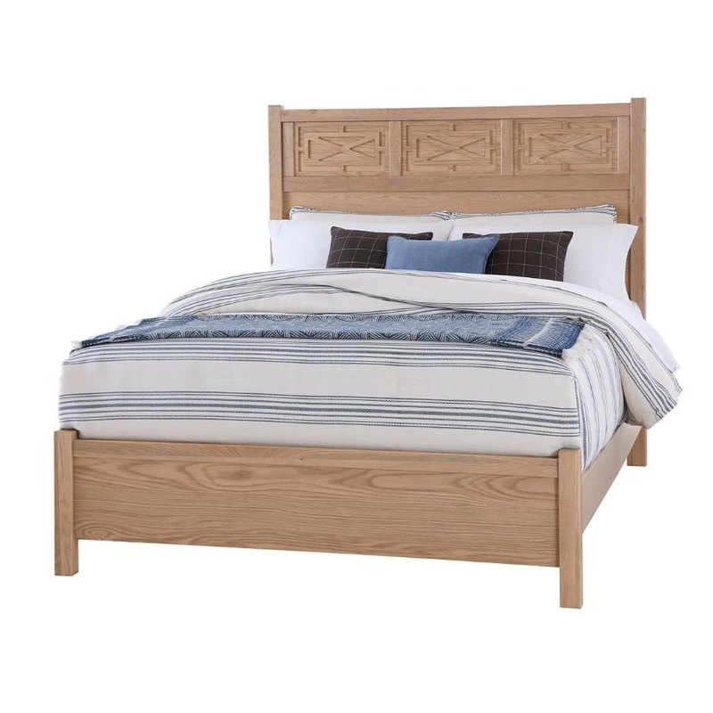 Tide & Timber – King – Fretwork Panel Bed – Clear Oak