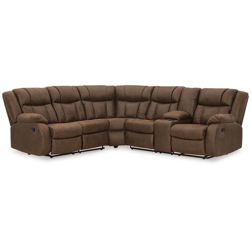 Trail Boys – Walnut – 2-Piece Reclining Sectional With Raf Reclining Loveseat With Console