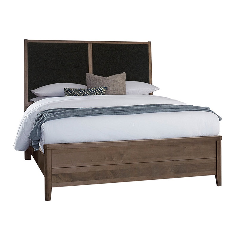 Woodbridge – California King Upholstered Bed with Black Fabric – Dark Cashmere