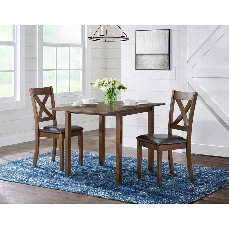 Alex – 3 Piece Dining Set With Drop Leaf Table – Espresso