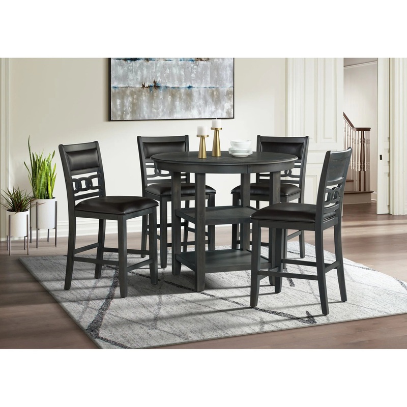Amherst – 5 Piece Set (Table & 4 PU Chairs) – Gray