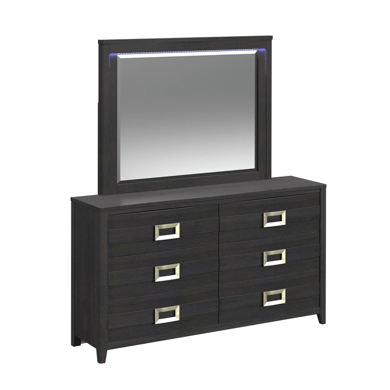 Tobias – Mirror With LED – Black