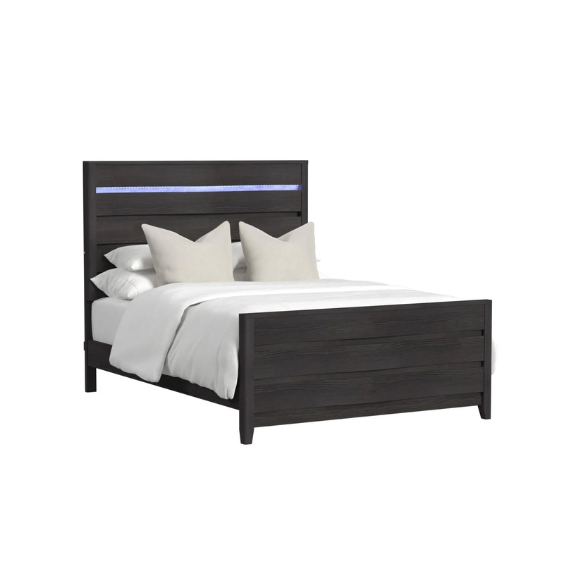 Tobias – Queen Bed With LED – Black