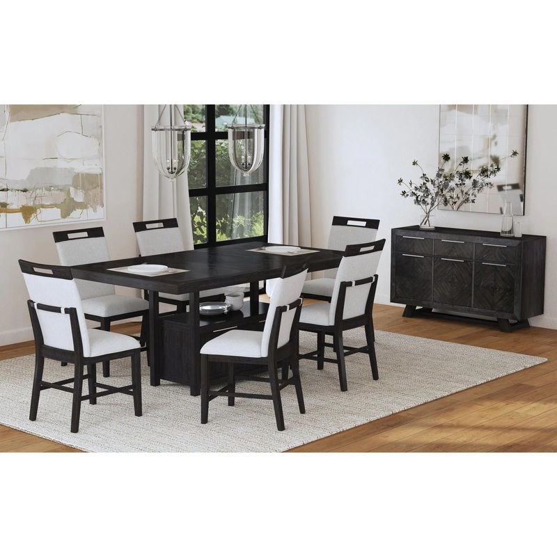 Transcend – 7 Piece Counter Height Dining Set (Table And Six Chairs) – Charcoal