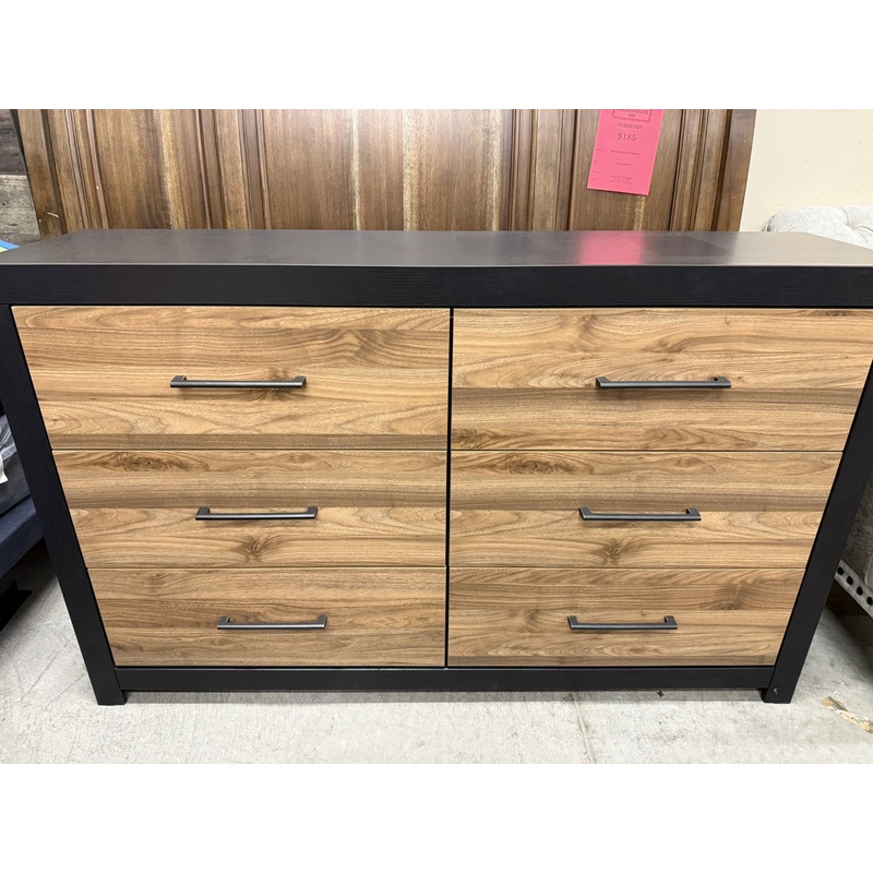 Vertani – Black / Honey Brown – Six Drawer Dresser