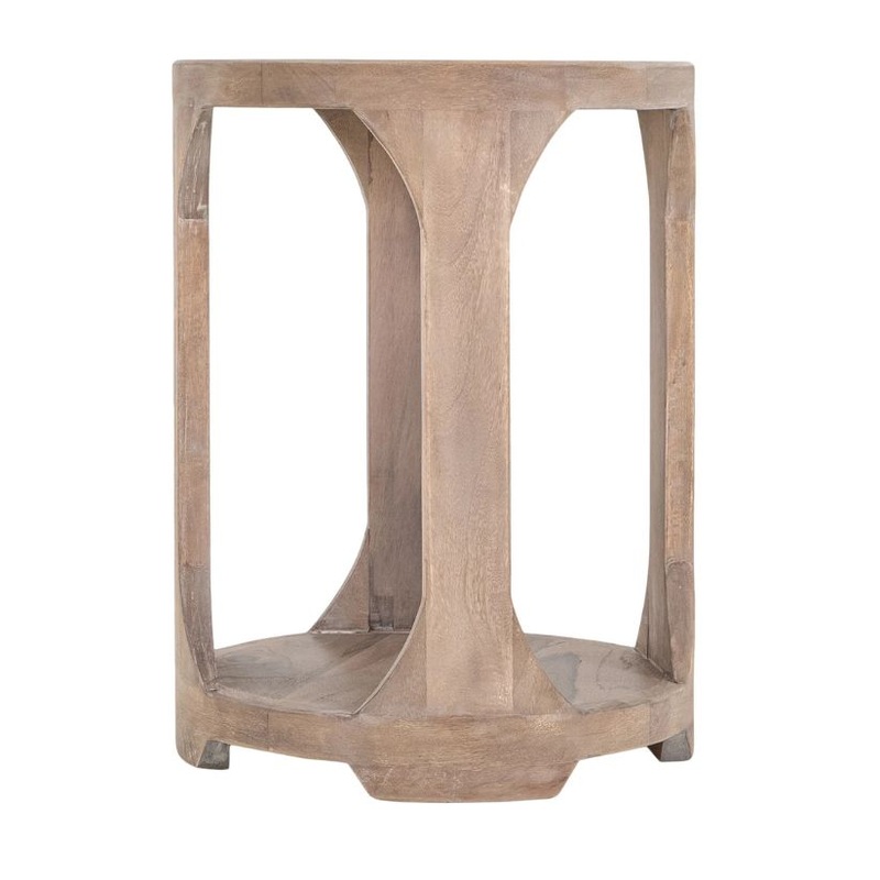 White Balam – 1 Shelf Chairside Table – Ivory White