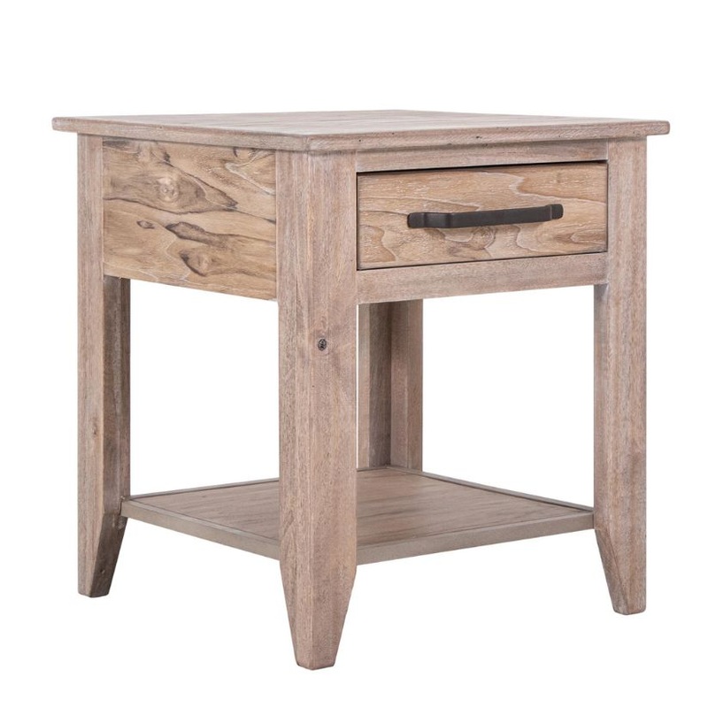 White Teak – End Table – Ivory White