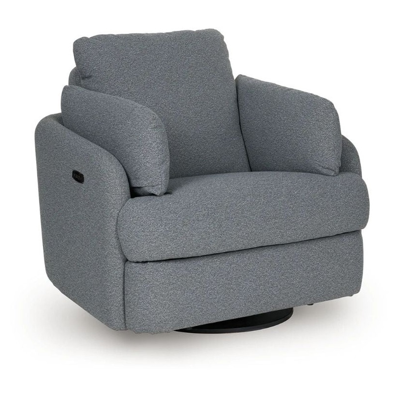 Alainmont Next-Gen Nuvella – Salt and Pepper – Swivel Power Recliner