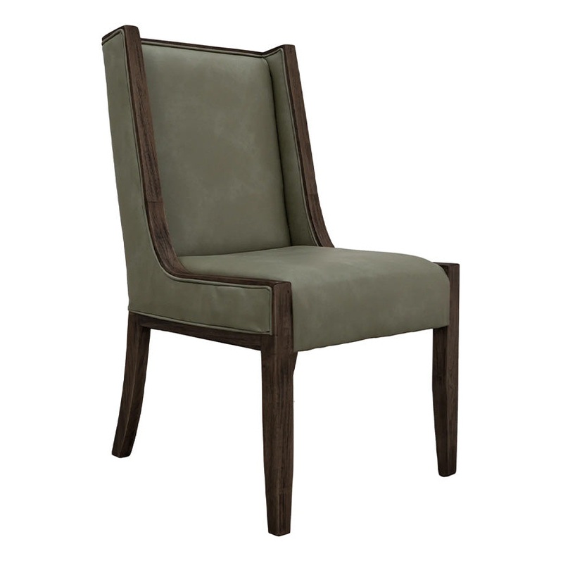 Black Balam – Upholstered Chair (Set of 2) – Olive Green