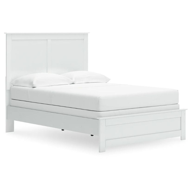 Bostwick Shoals – White – Full Panel Bed With Framed Footboard