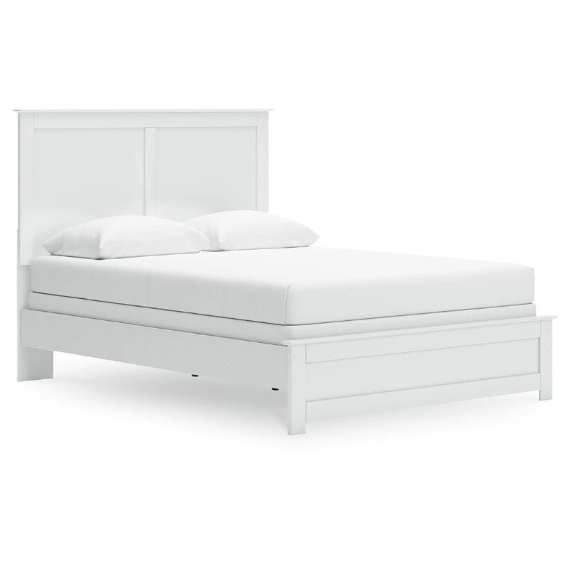 Bostwick Shoals – White – Queen Panel Bed With Framed Footboard