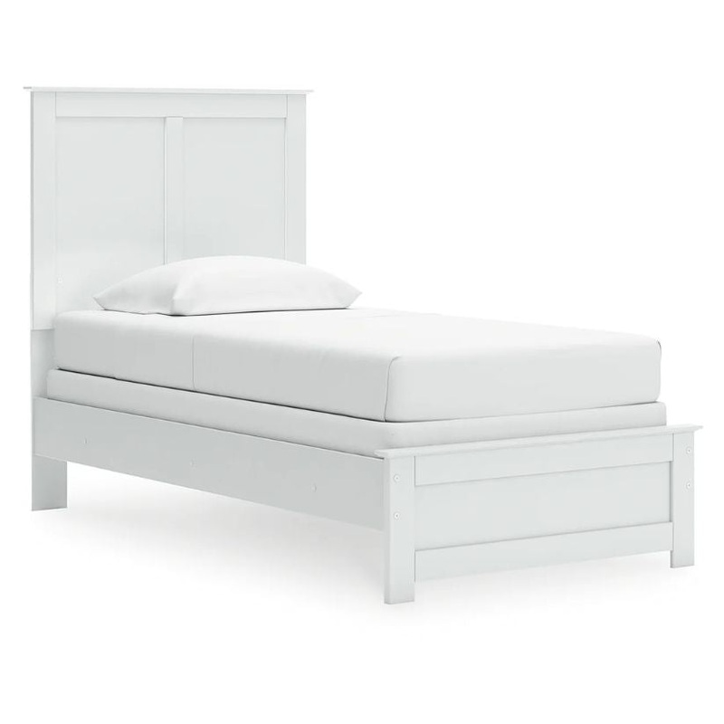 Bostwick Shoals – White – Twin Panel Bed With Framed Footboard