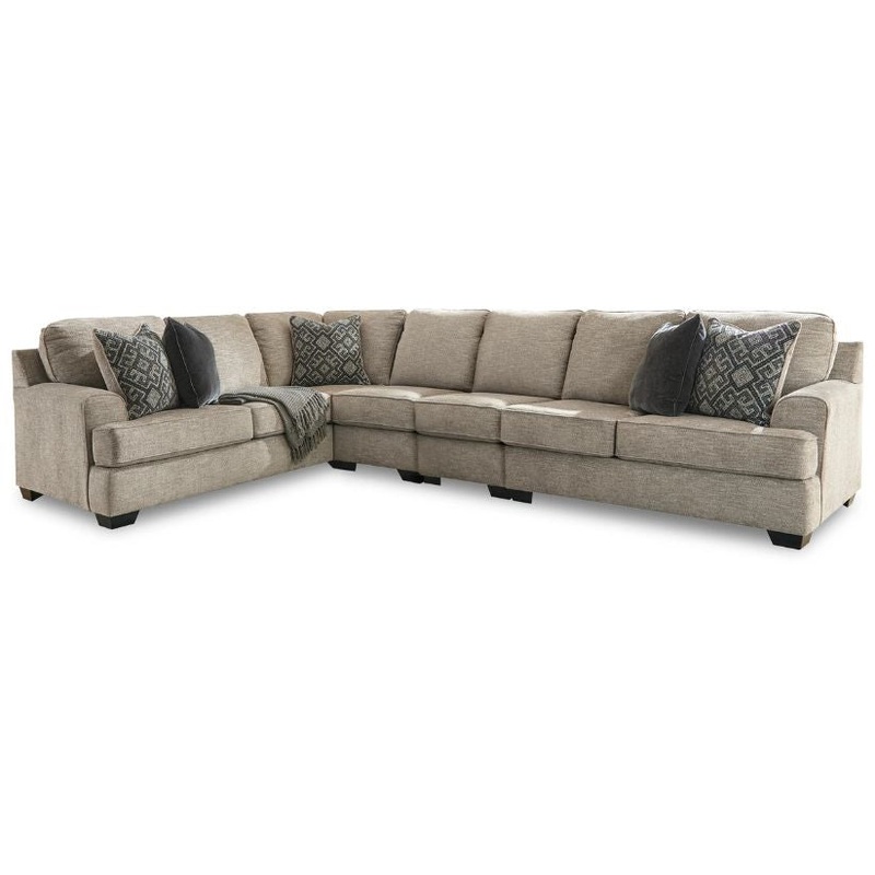 Bovarian – Stone – 4-Piece Sectional With RAF Loveseat