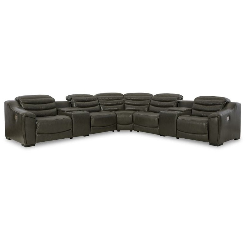 Center Line – Dark Gray – 7-Piece Power Reclining Sectional