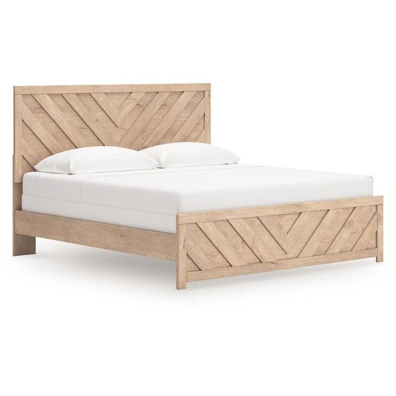 Sanginlane – Tan – King Panel Bed