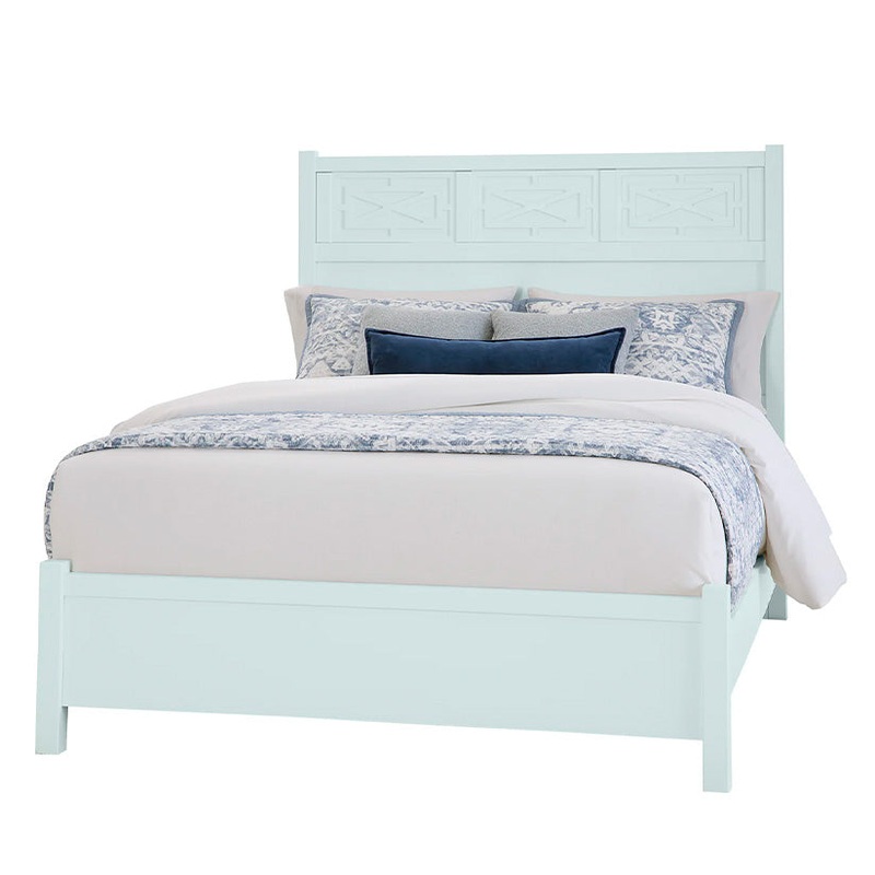 Tide & Timber – California King – Fretwork Panel Bed – Blue Maple