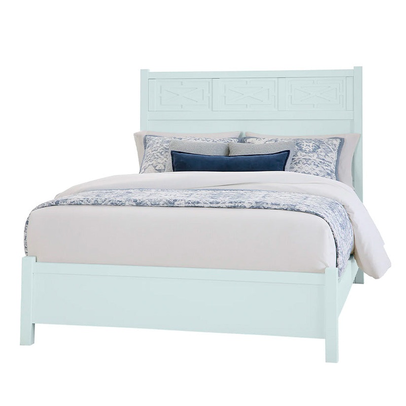 Tide & Timber – King – Fretwork Panel Bed – Blue Maple