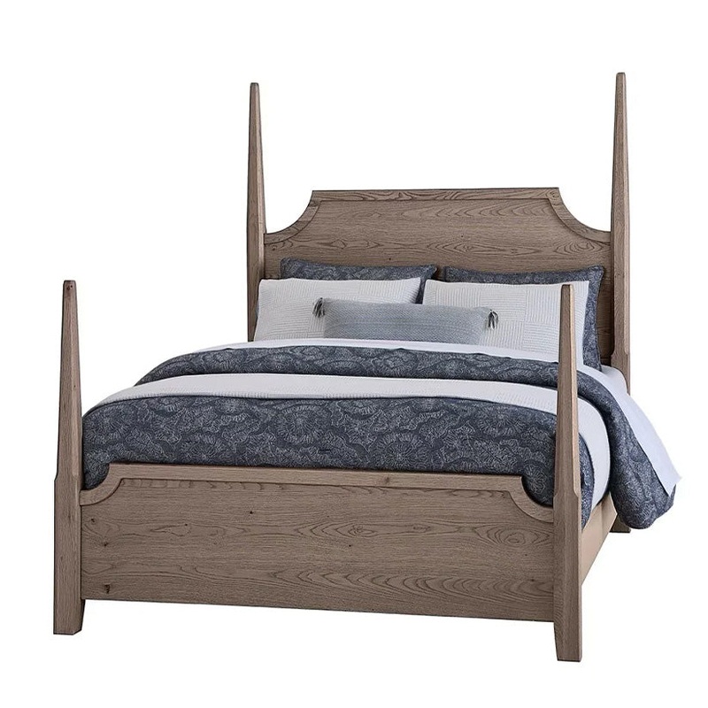 Tide & Timber – Queen – Pencil Post Bed – Gray Oak