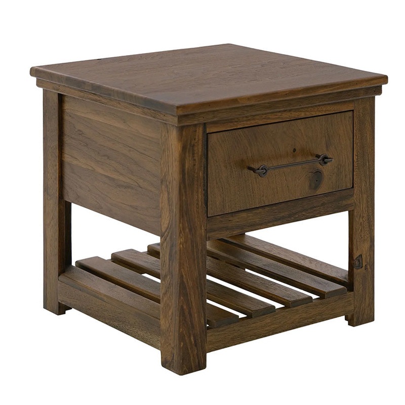 Walnut – 1 Drawer End Table – Walnut Brown