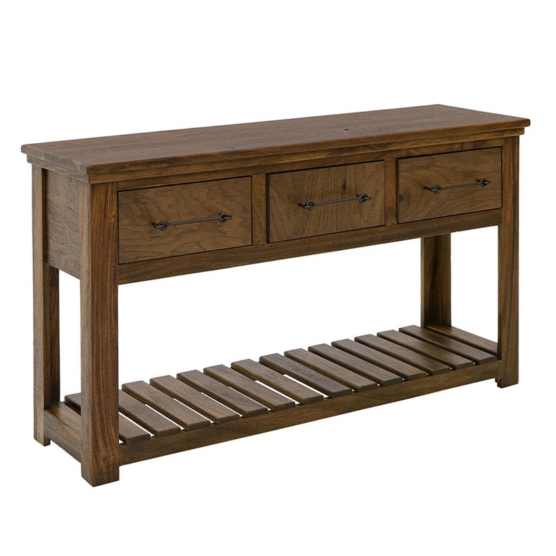 Walnut – 3 Drawer Sofa Table – Walnut Brown
