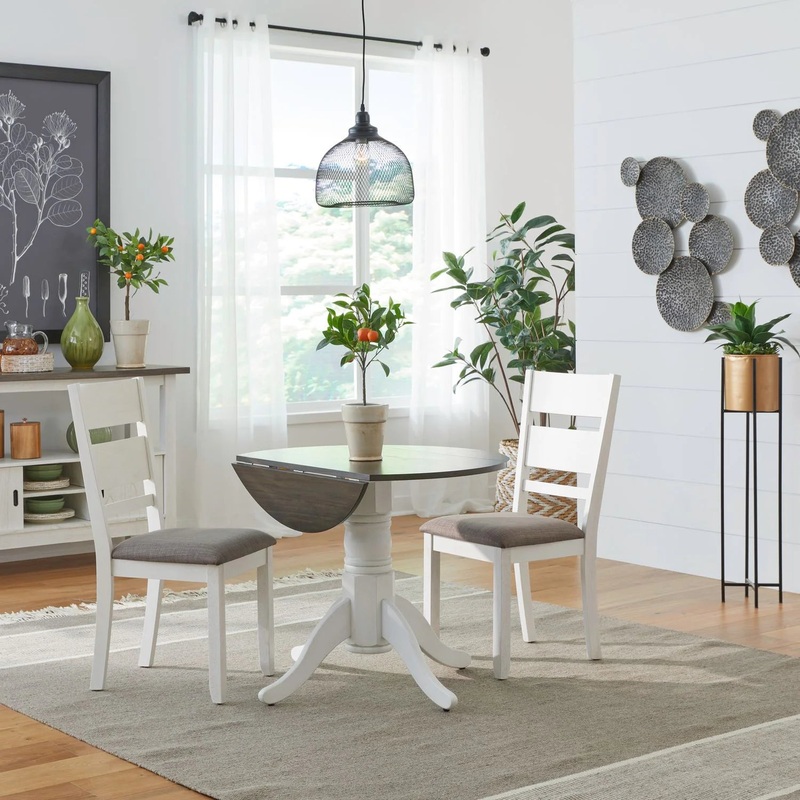 Brook Bay – Optional 3 Piece Drop Leaf Table Set – White