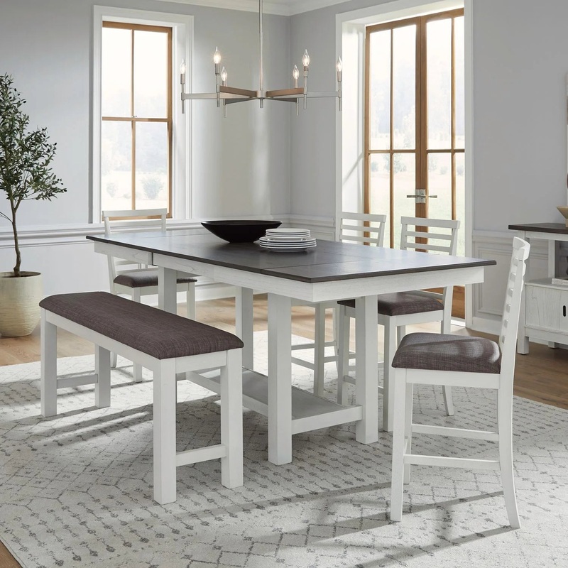 Brook Bay – 6 Piece Gathering Trestle Table – White