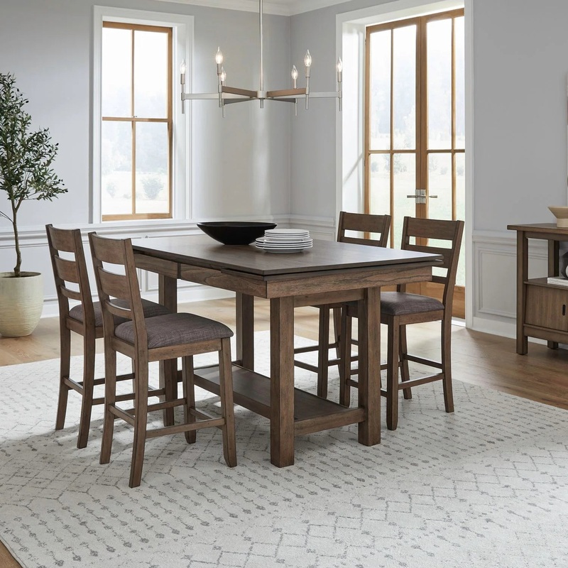 Brook Bay – Optional 5 Piece Gathering Trestle Table – Brown