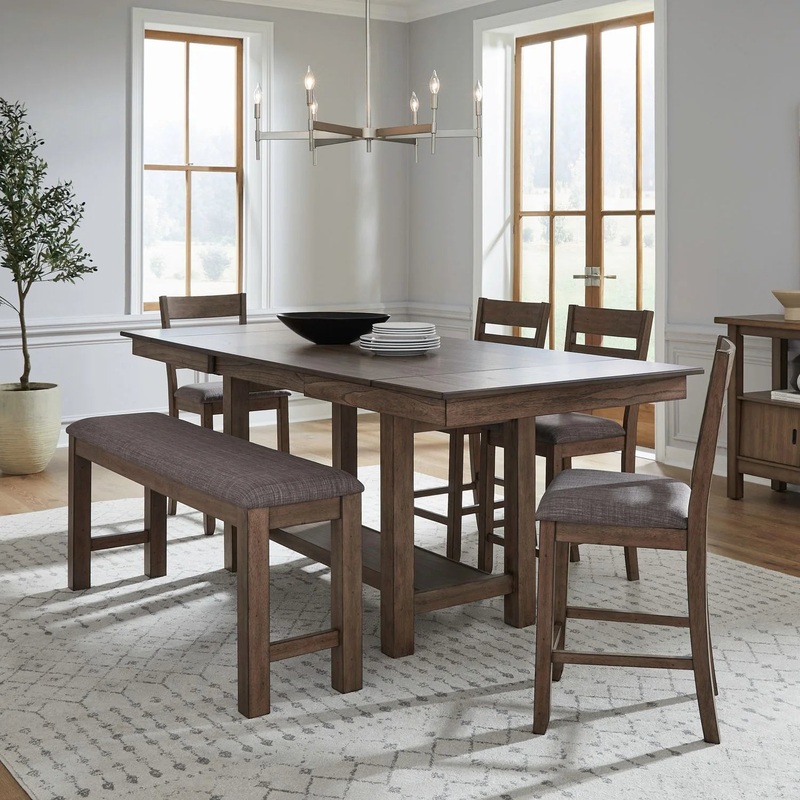 Brook Bay – Optional 6 Piece Gathering Trestle Table – Brown