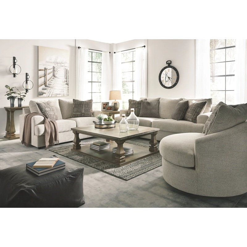 Soletren – Stone – 3 Pc. – Sofa, Loveseat, Swivel Accent Chair